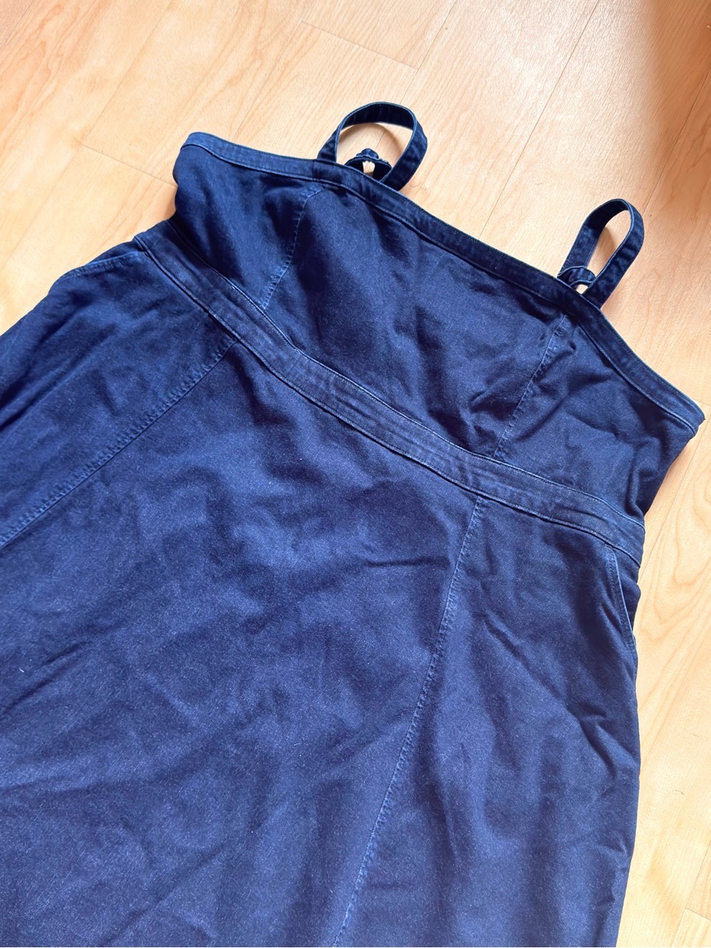 Torrid Studio dark stretch denim midi dress, adjustable straps, size 26